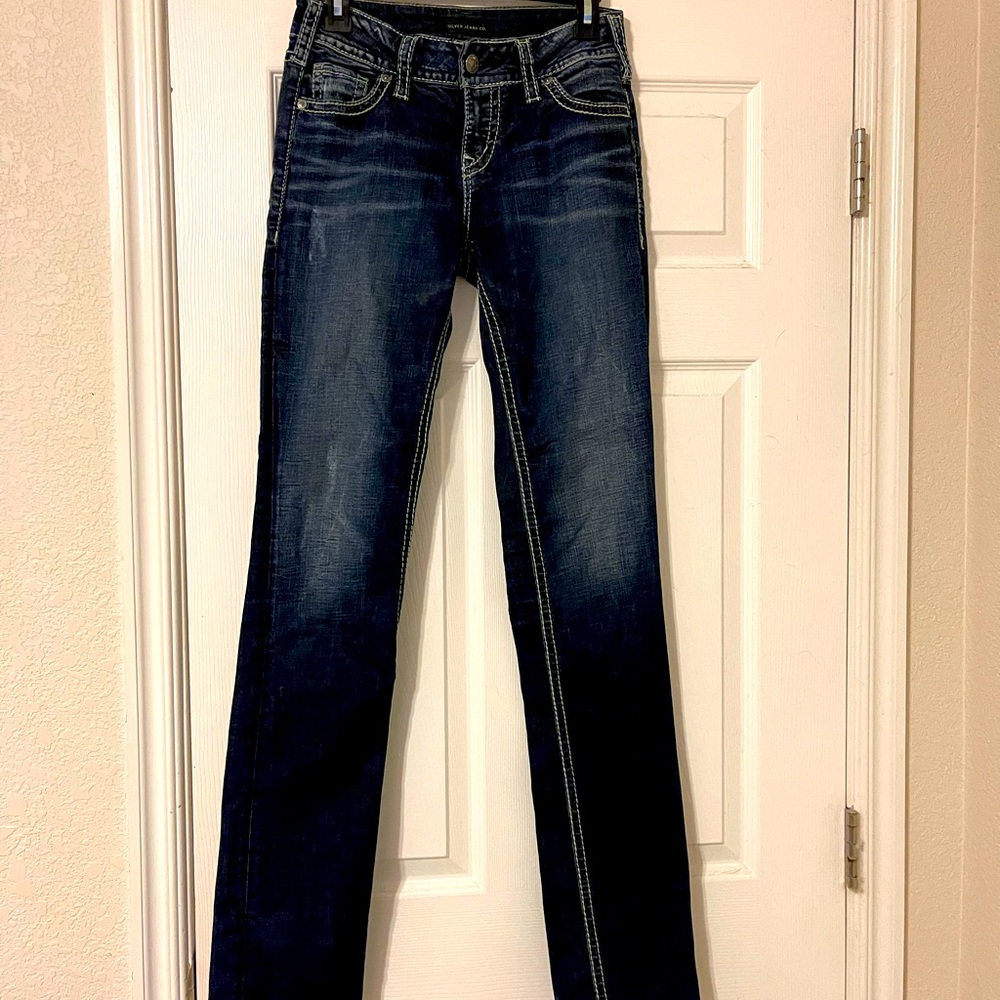 Silver Suki Straight Jeans W27/L36
